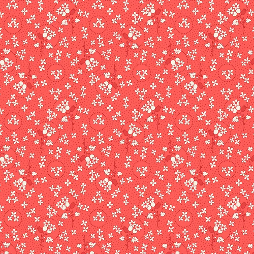 Sentiments RED FLORAL RINGS Fabric by Kaye England (1/2 yd.)