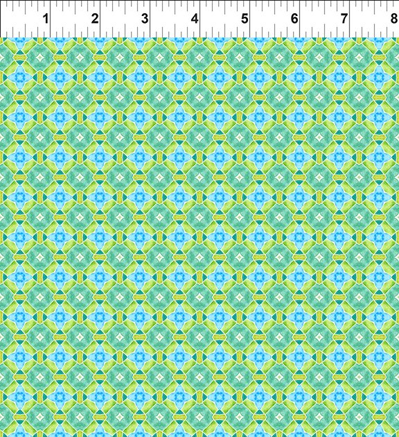 Dragon Friends: GREEN GEO 4 Fabric (1/2 yd)
