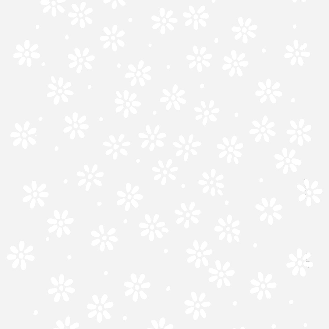 Becolourful Blush: Sparkling White DITZY DAISY Fabric (1/2 yd)