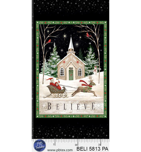 BELIEVE BLACK Fabric Panel