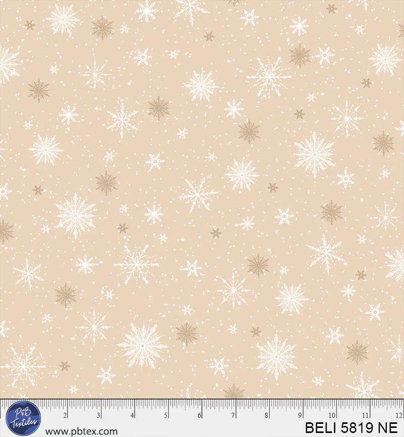 Believe: SNOWFLAKE ALLOVER SAND Fabric (1/2 yd)