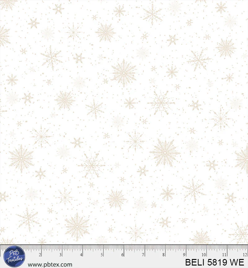 Believe: SNOWFLAKE ALLOVER WHITE Fabric (1/2 yd)