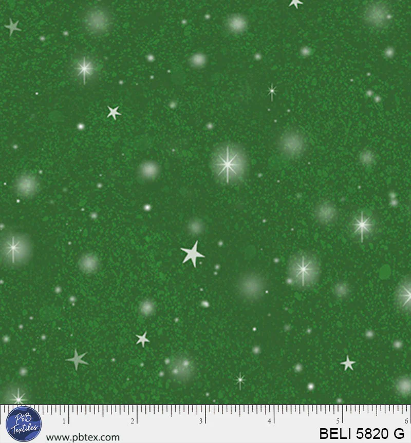 Believe: TONAL NIGHT SKY Green Fabric (1/2 yd)