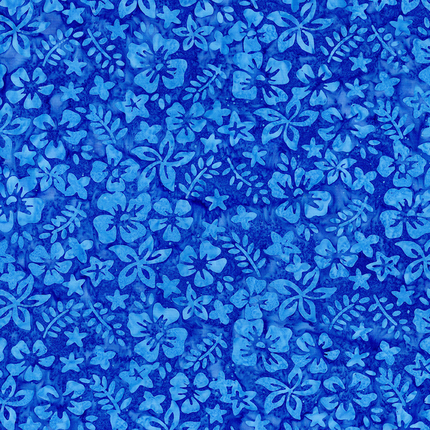 Expressions Batiks Toes in the Sand: OCEAN BLUE Fabric (1/2 yd)