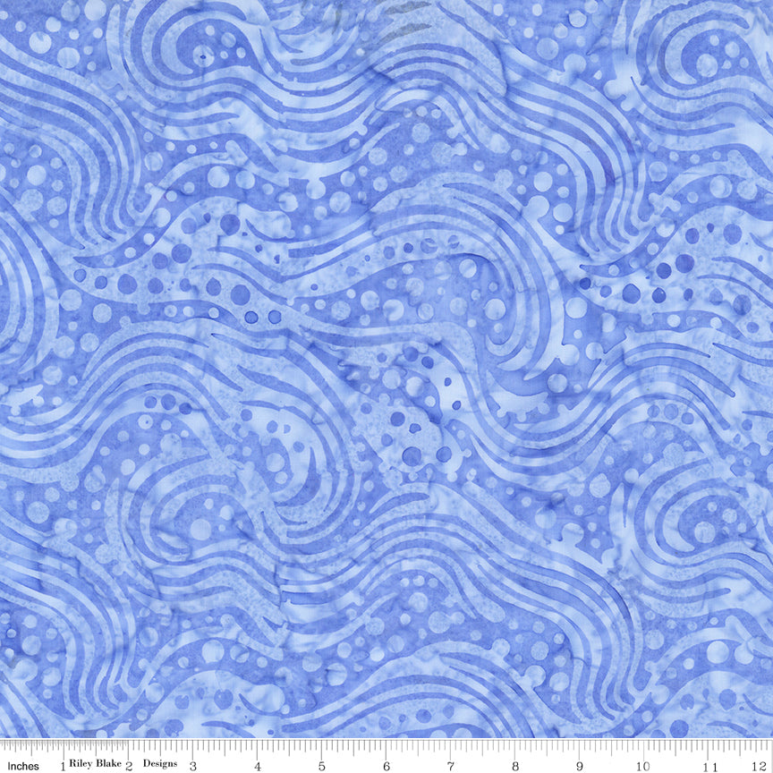 Batiks Geometric Splash: LIGHT CORNFLOWER Fabric (1/2 yd)