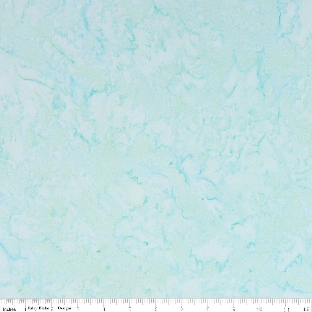 Expressions Batiks Hand-Dyes: PALE TURQUOISE 108-Inch Wide Backing Fabric (1 yard)