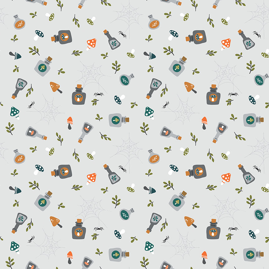 Little Witch: POTIONS Fabric C14562-SMOKE (1/2 yd.)