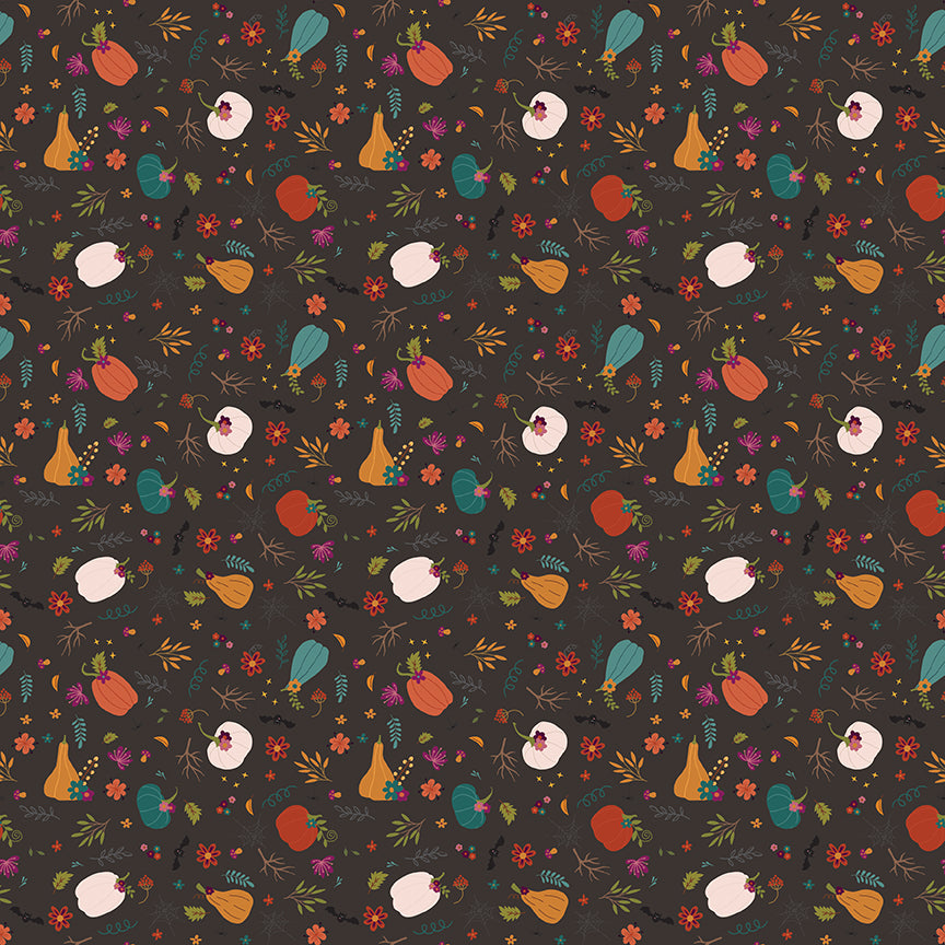 Little Witch: PUMPKIN PATCH Fabric C14563-ESPRESSO (1/2 yd.)