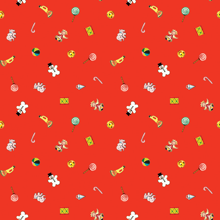 Jingle Bells: TOYS Fabric C14833-RED (1/2 yd.)