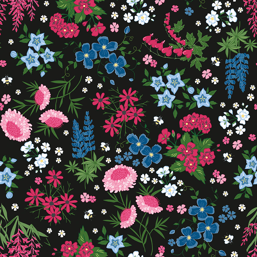 Perennial: MAIN BLACK Fabric (1/2 yd)