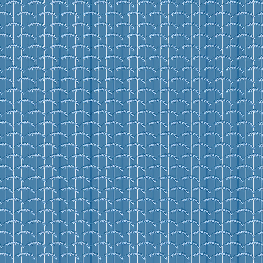 Perennial: HEART SCALLOP BLUE Fabric (1/2 yd)