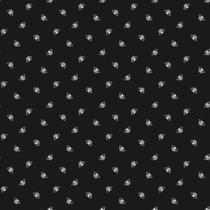 Perennial: BEES BLACK Fabric (1/2 yd)