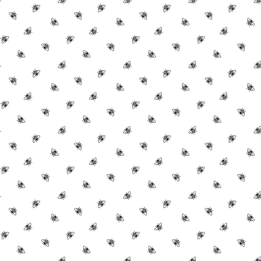 Perennial: BEES WHITE Fabric (1/2 yd)