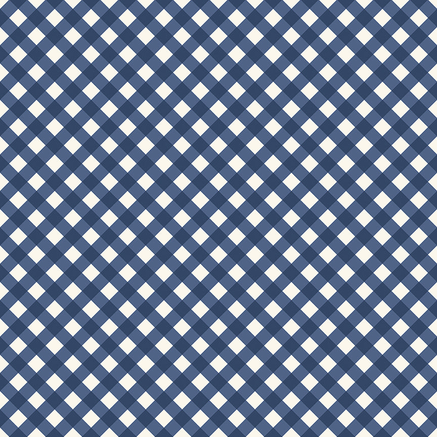 Freedom Garden: GINGHAM BLUE Fabric (1/2 yd)