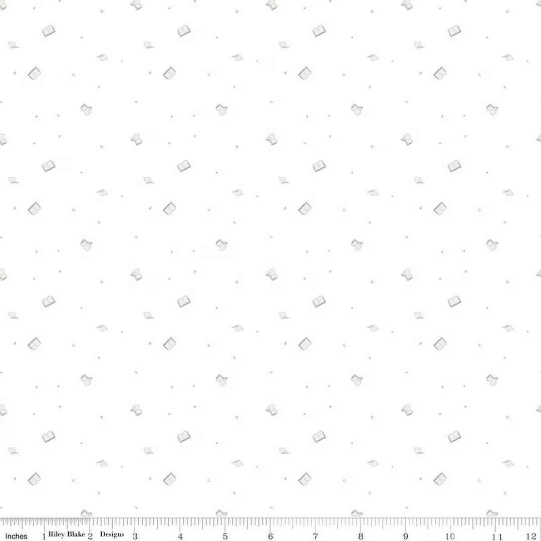 Lights On 2: BOOK CLUB White-on-White Fabric (1/2 yd.)