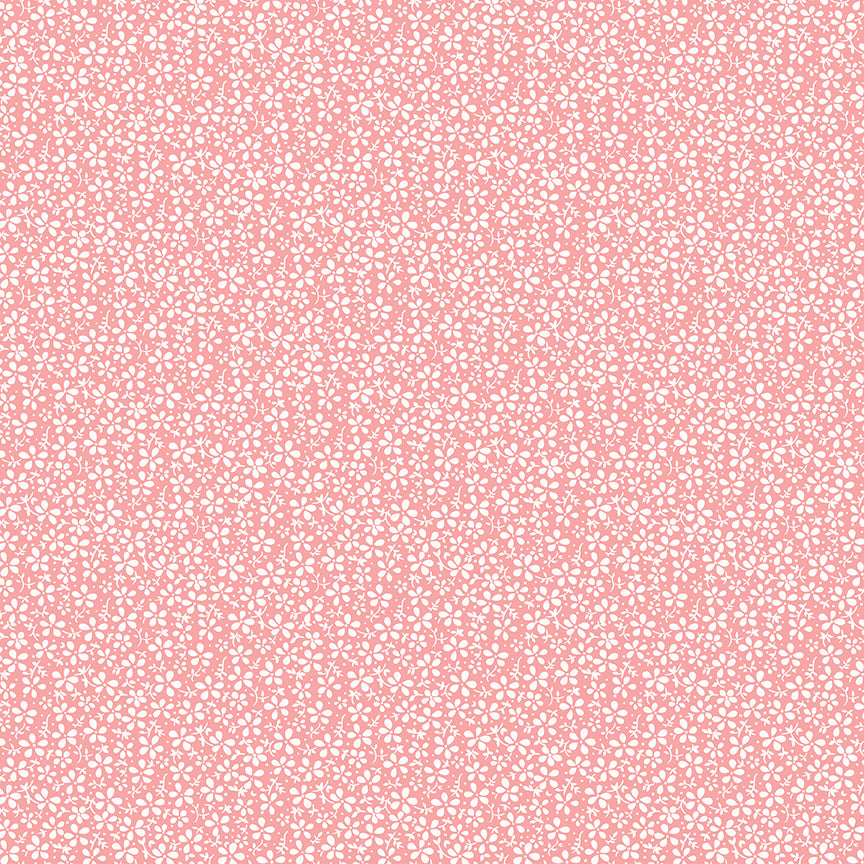 Precious Petites: DAISIES CORAL Fabric (1/2 yd)