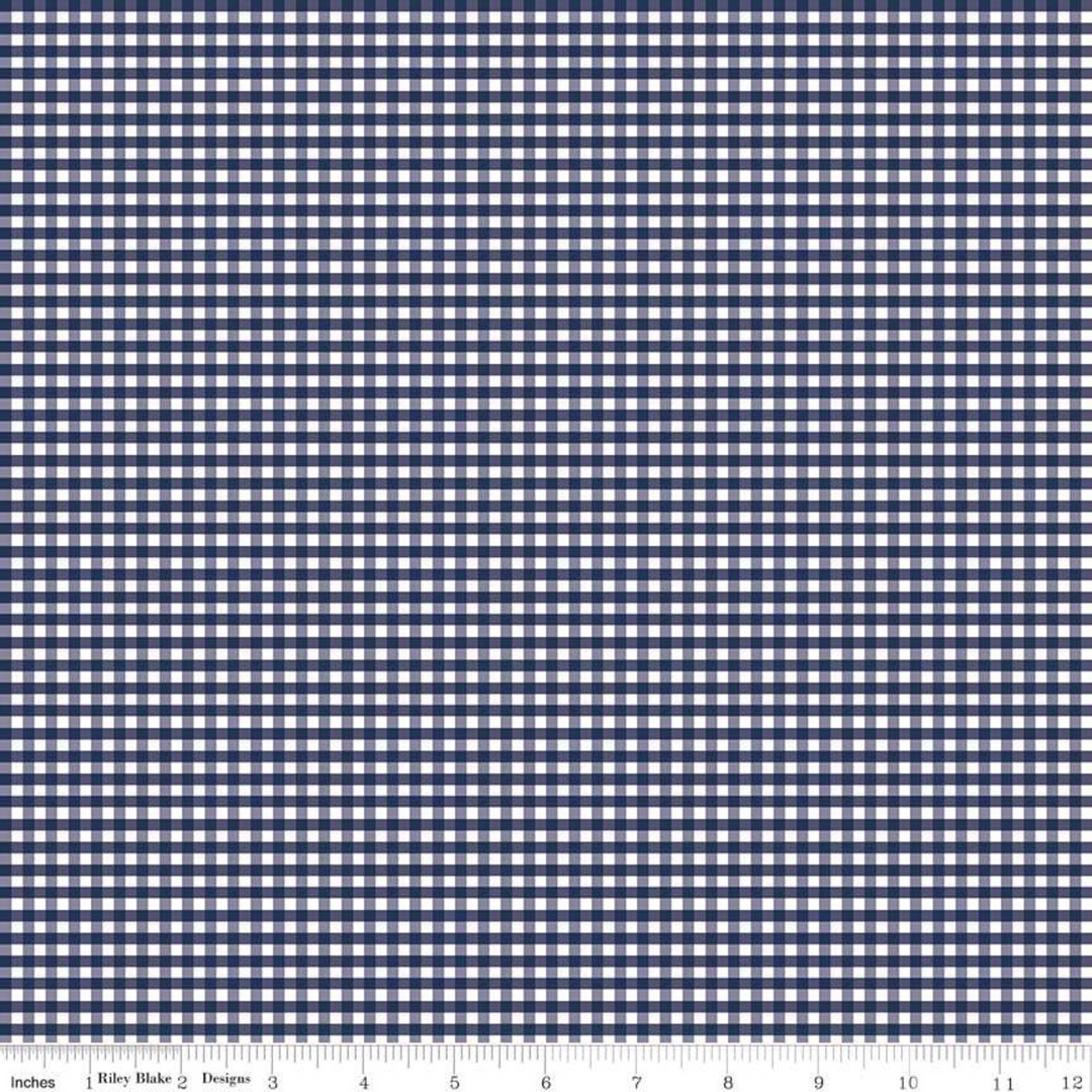 Small Navy Gingham 1/8-Inch: C440-21 NAVY (1/2 Yd.)