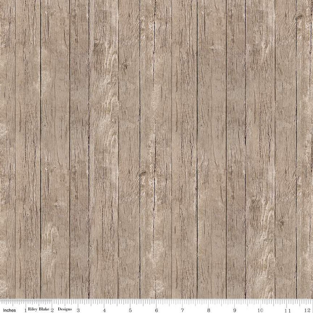 Covered Bridges in Spring: BARN WOOD ASH Fabric (1/2 yd) by Tara Reed
