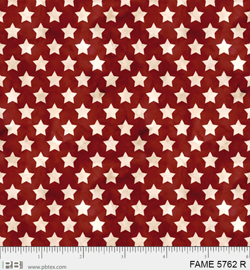 Farmhouse Americana: RED SET STARS Fabric (1/2 yd)