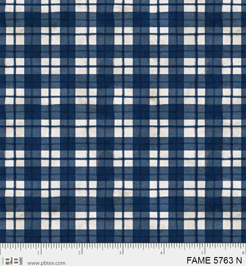 Farmhouse Americana: NAVY PATRIOTIC PLAID Fabric (1/2 yd)