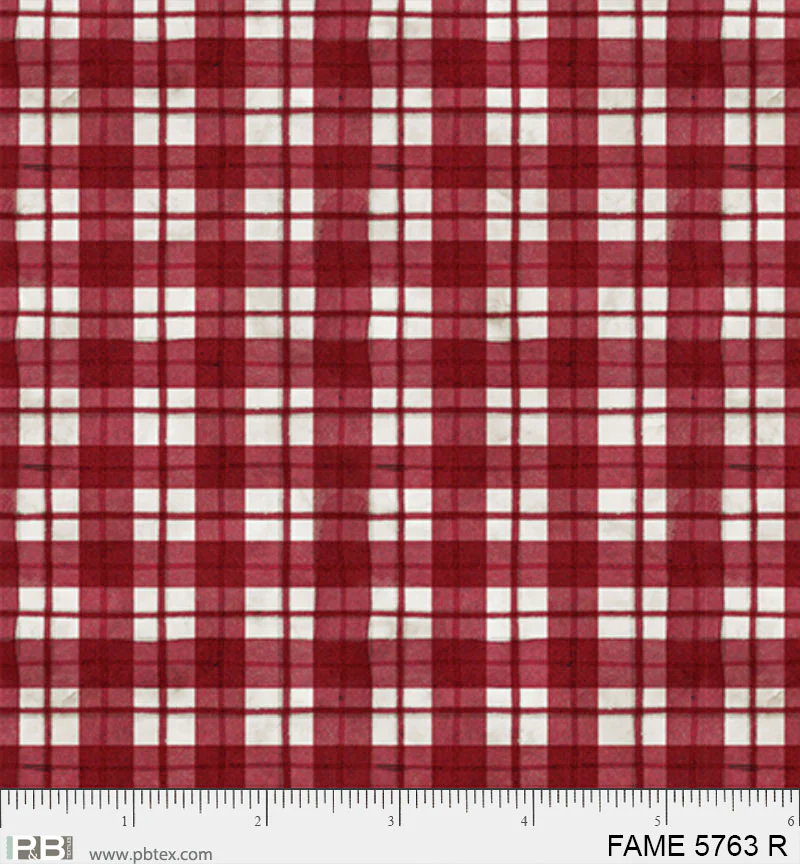 Farmhouse Americana: RED PATRIOTIC PLAID Fabric (1/2 yd)