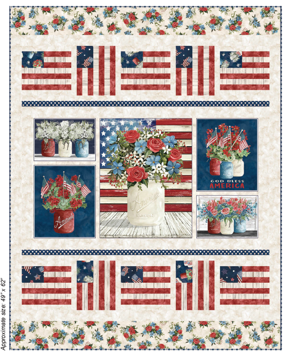 GOD BLESS AMERICA Quilt Kit by Wendy Sheppard feat. Farmhouse Americana