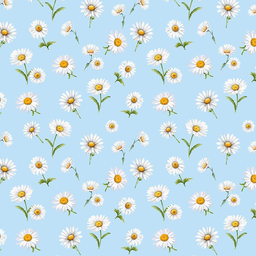 Bee & Bee Kind: SKY TOSSSED DAISIES Fabric (1/2 yd)