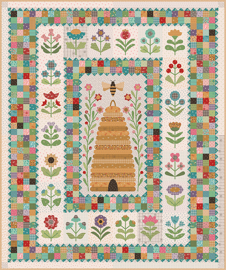 Rei「SEVEN」 「HONEY」「QUILT」「VOICE」「KINGS」 HONEY BEE GARDEN Quilt Kit with complete FQ Bundle by Lori Holt