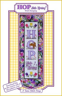 HOP INTO SPRING Wall Hanging Machine Embroidery Pattern by Janine Babich