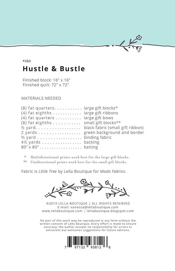 Modèle de courtepointe HUSTLE & BUSTLE par Lella Boutique