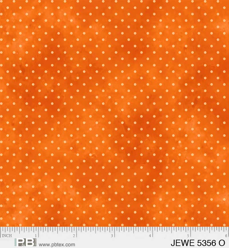 Jewel: ORANGE DOTS Fabric (1/2 yd)