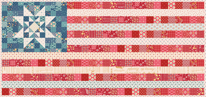 AMERICANA Oh Beautiful Flag Runner & Amber Waves Mini Quilt Boxed Kit by Lori Holt