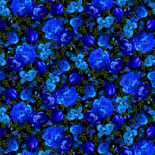 Midnight Floral: BLACK ROYAL FLORAL 108-Inch Wide Backing Fabric (1 yard)