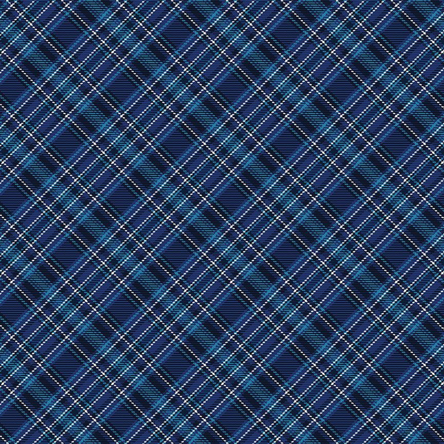 Owl Always Love You: TARTAN PLAID NAVY (1/2 yd)