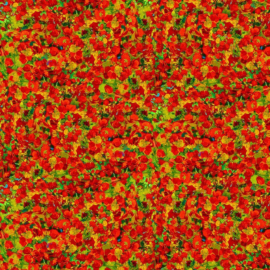 Poppy Dreams: TINY POPPY FLORAL-MULTI (1/2 Yd.)