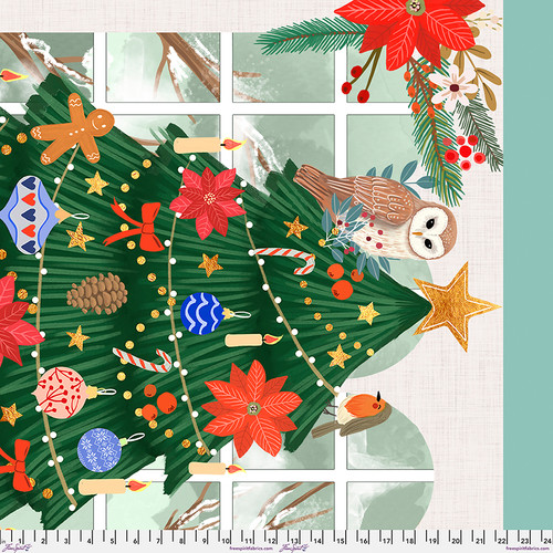 Christmas Cabin: COZY CHRISTMAS Fabric Panel