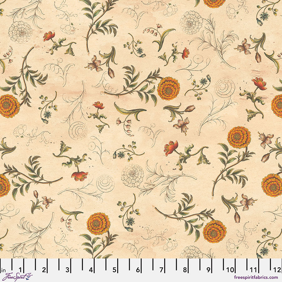 Eclectic Elements Palette: ORANGE SKETCHBOOK Fabric (1/2 yd.)