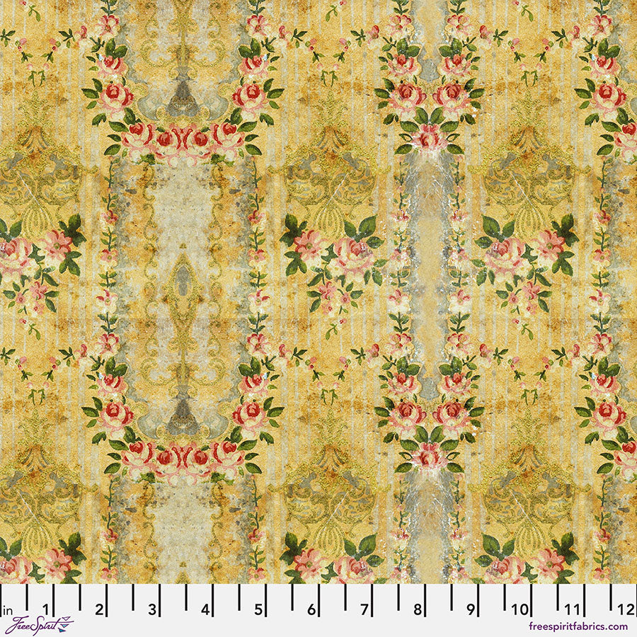 Eclectic Elements Palette: YELLOW WALLPAPER Fabric (1/2 yd.)