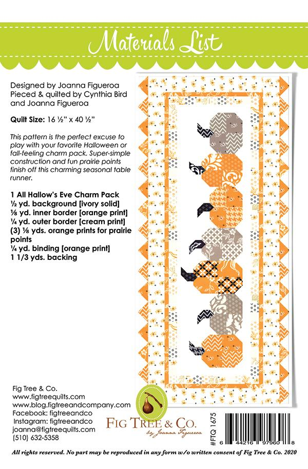 PUMPKINS IN A ROW Quilt Pattern by Fig Tree Quilts