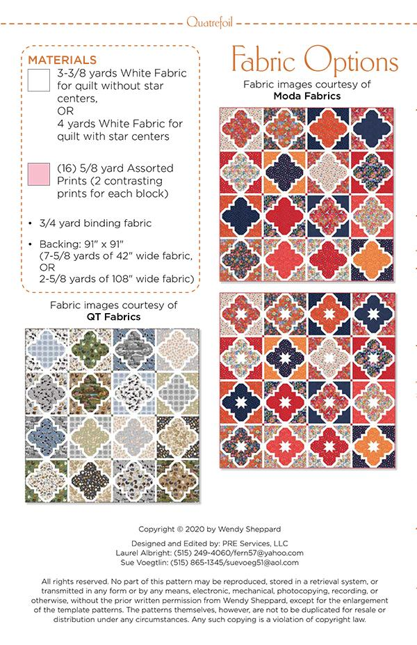 QUATREFOIL Quilt Pattern by Wendy Sheppard
