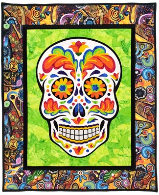 SUGAR SKULL II Applique Wall Hanging Pattern by Amy's Applique