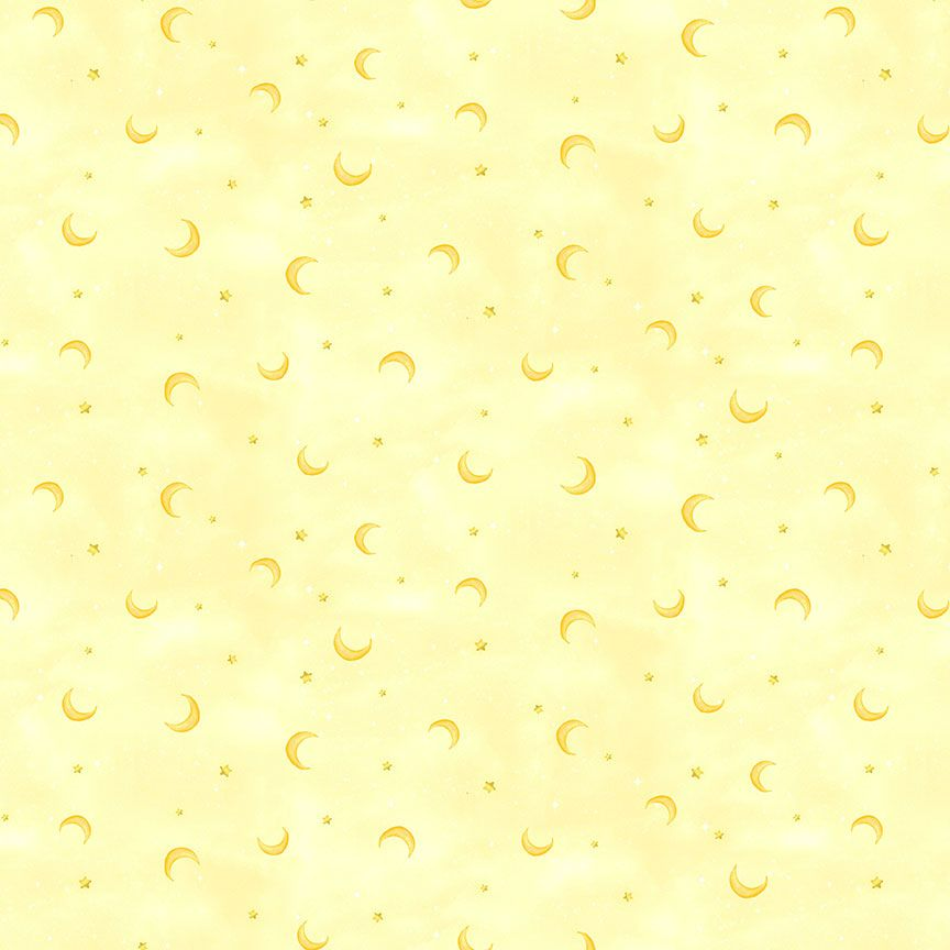 Owl Always Love You: MOONS AND STARS - YELLOW (1/2 yd)