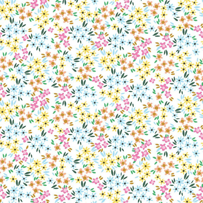 Pineapple Crush: FLORAL HAZE Fabric (1/2 yd)