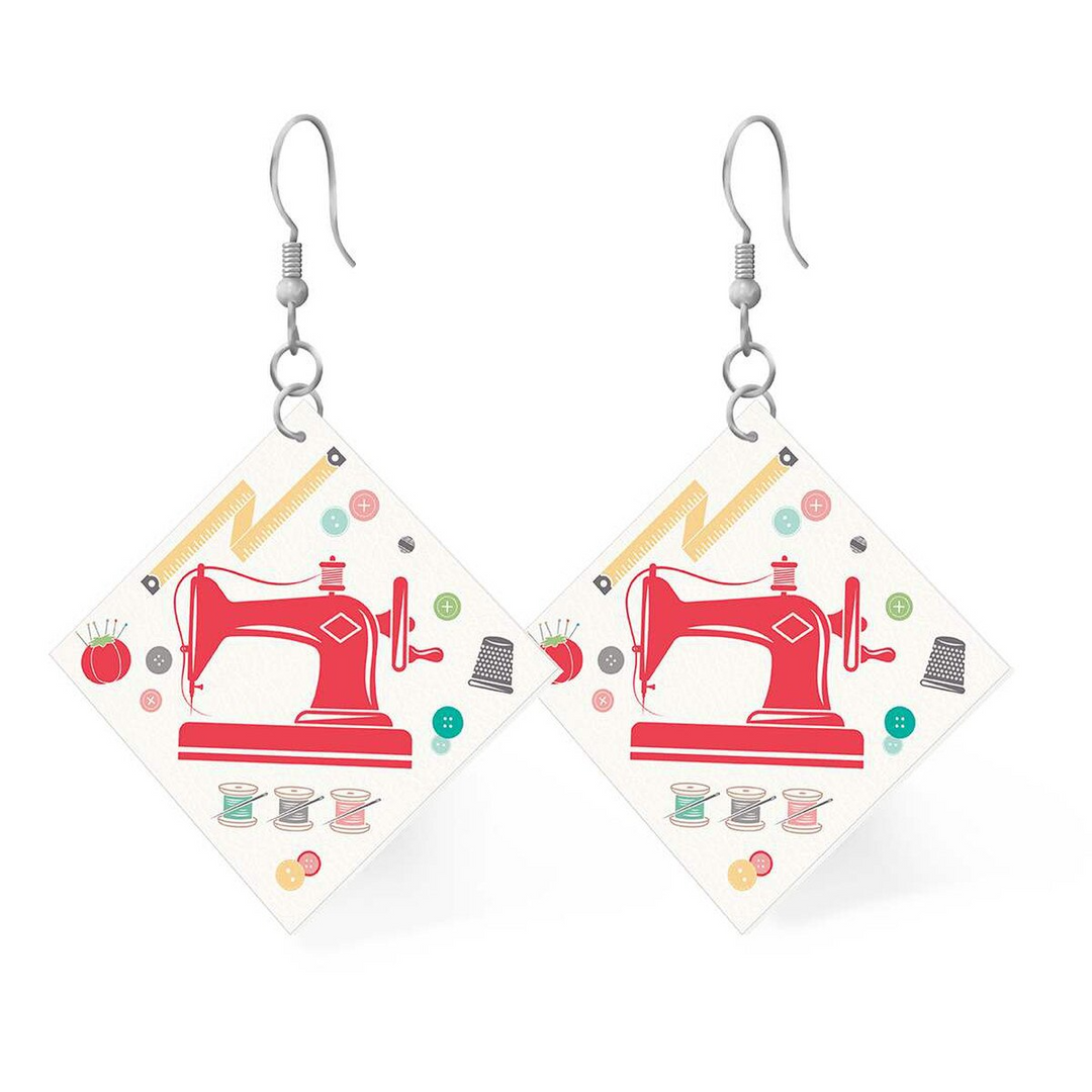 Leather Square Earrings: MY HAPPY PLACE By Lori Holt