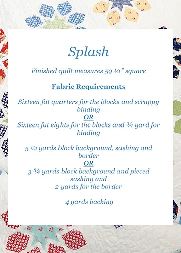 SPLASH Quilt Pattern by The Pattern Basket