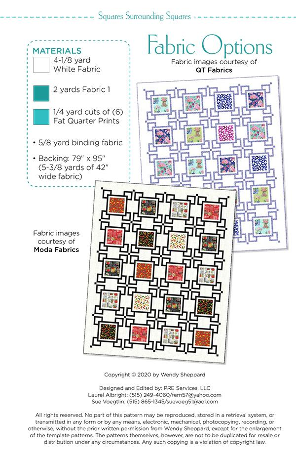 SQUARES SURROUND SQUARES Quilt Pattern by Wendy Sheppard