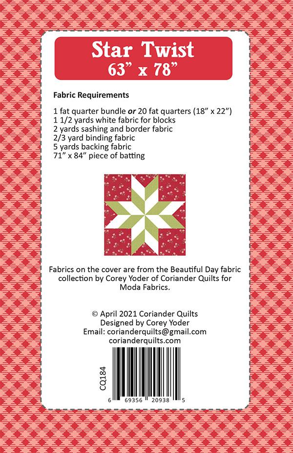 STAR TWIST Quilt Pattern by CORIANDER QUILTS