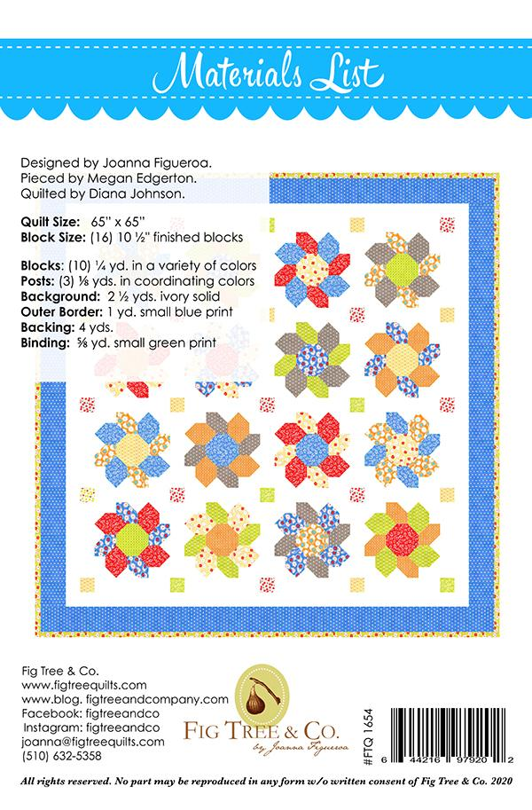 SUNFLOWERS Quilt Pattern by Fig Tree Quilts