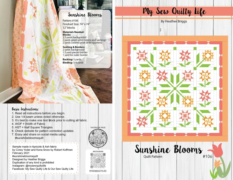 Sunshine Blooms Quilt Pattern