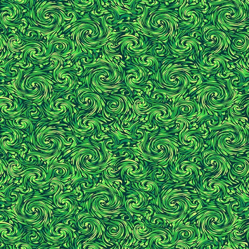 Sundance SWIRL TEXTURE - GREEN for Timeless Treasures (1/2 Yd.)
